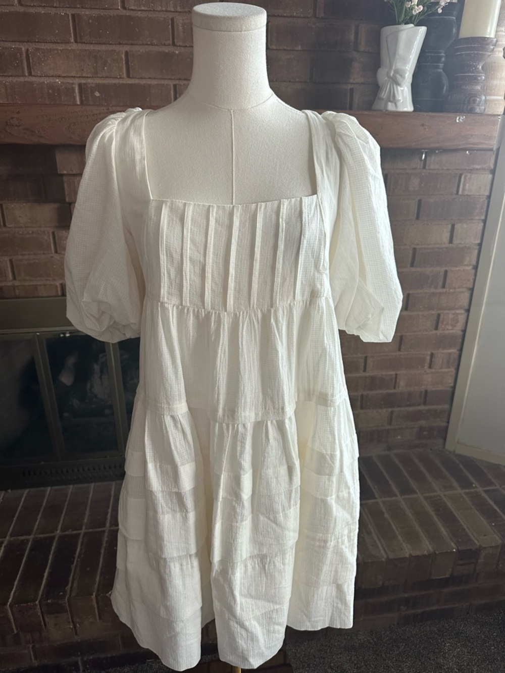 Anthropologie White Mini Dress XS Like New Cottagecore Boho Coastal - Picture 2 of 7